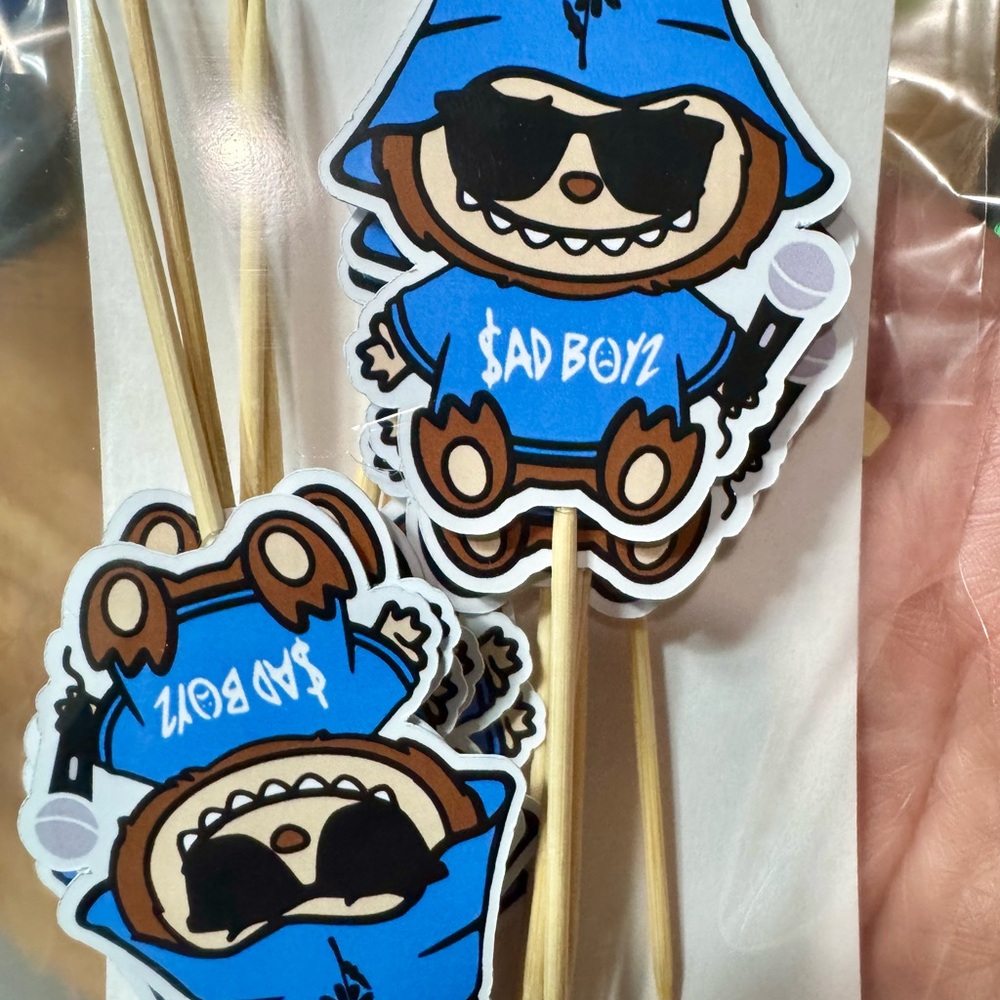Blue Sad Boyz Cupcake Toppers